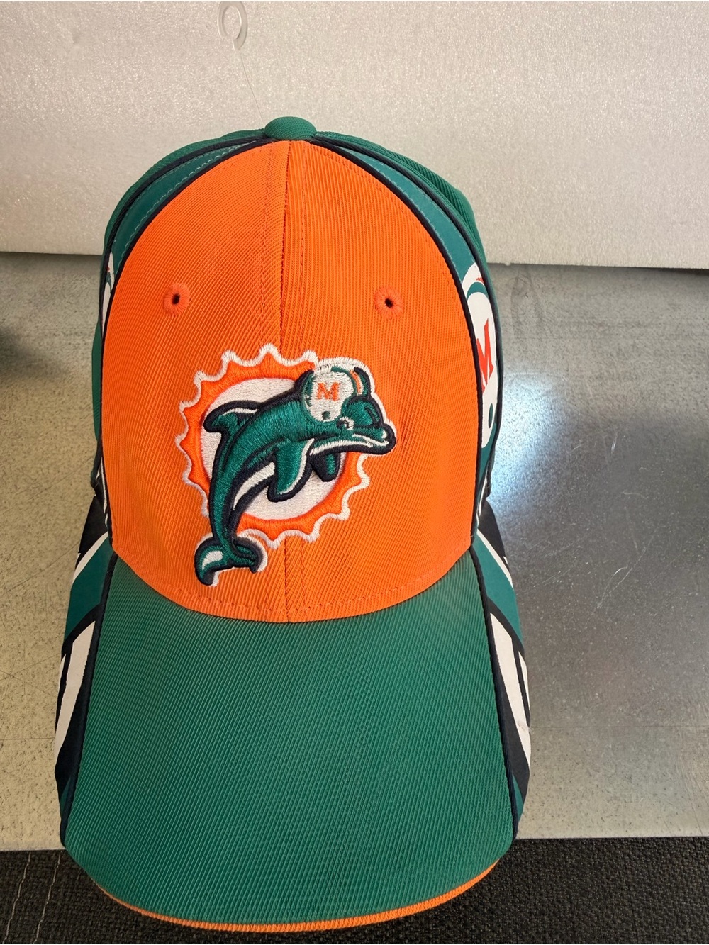 Reebok Orange and Green Miami Dolphin Logo Cap